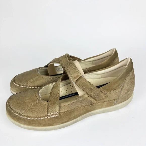 Ecco Cayla Womens Mary Jane Comfort Shoes Crisscross Navajo Brown Leather 40 - Picture 4 of 9
